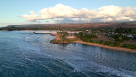 Aerial-View-Of-Scenic-Coastal-Landscape-In-Oahu-Island,-Hawaii---Drone-Shot