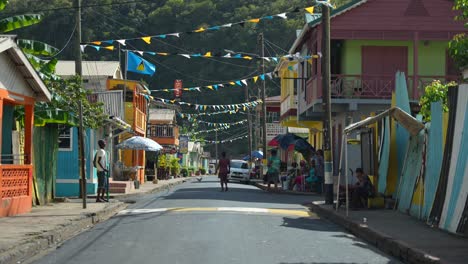 Charming-Caribbean-village,-Anse-La-Raye