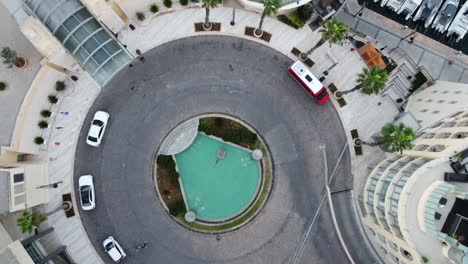 Roundabout-stock-aerial-footage-stock-in-malta-downtown