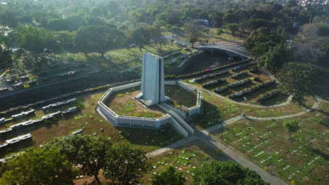 Aerial-view-around-the-Manila-memorial-park---Sucat,-in-Parañaque,-Philippines