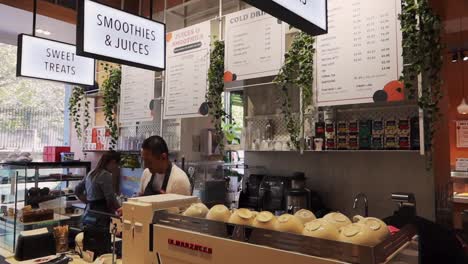 Baristas-at-work-inside-KC-Peaches-on-Nassau-Street,-Dublin