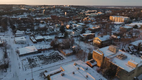 Peaceful-Town-Of-Fayetteville-During-Winter-At-Sunset-In-Northwest-Arkansas