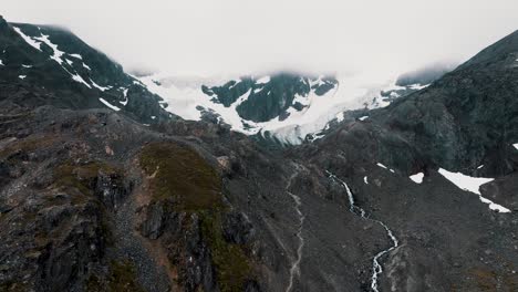 Glaciar-Vinciguerra-In-Ushuaia,-Tierra-del-Fuego-Province,-Argentina---Aerial-Drone-Shot
