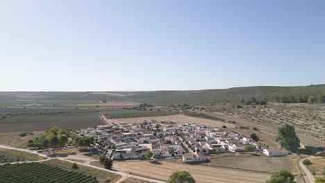 Aerial-of-the-residential-neighborhood-of-San-Julián,-nestled-within-Spain's-Jaén-province
