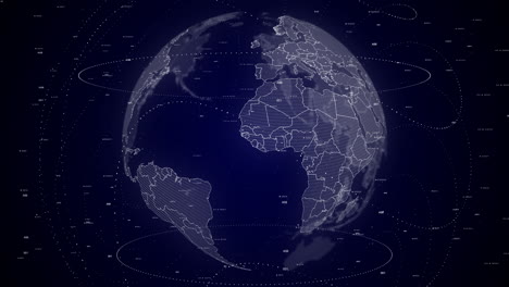 digital-globe-rotating,-zooming-in-on-Sierra-Leone-country