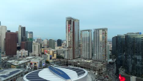 4K-Aerial-of-Graffiti-Tower-in-DTLA-in-February-2024,-Los-Angeles,-California,-USA