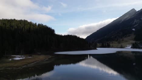 Obersee-Glarus-Switzerland-low-flight-over-lake