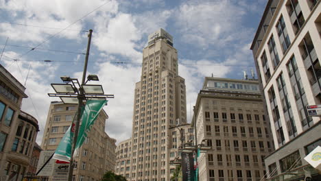 KBC-Tower---Historic-High-rise-Building-In-Antwerp,-Belgium