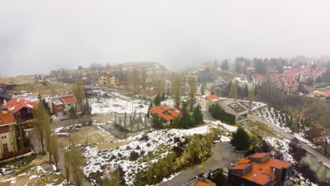 Kfardebian-Lebanese-Village-at-high-altitude-Winter-aerial