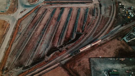 Aerial-View-of-Coil-Storage-and-Rail-Yard-in-Industrial-Landscape