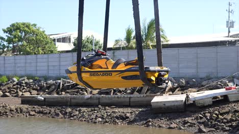 Sea-Doo,-Sea-Doo,-BRP,-Morgen-Am-Strand,-Jetski,-Wasserscooter,-Wasserfahrzeug