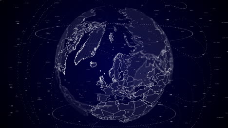 Digitaler-Globus-Dreht-Sich-Und-Zoomt-Auf-Das-Land-Norwegen