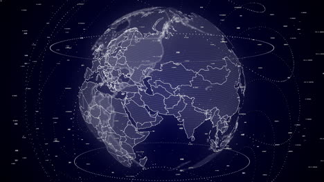 digital-globe-rotating,-zooming-in-on-Turkmenistan-country