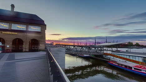 River-Elbe-public-transport-river-cruise-in-Hamburg-Germany-time-lapse