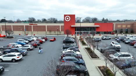 Aerial-flyover-of-a-Target-parking-lot