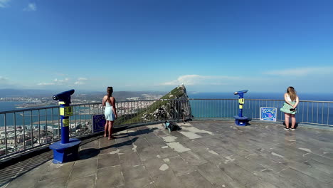 View-of-the-Rock-of-Gibraltar-and-Spain-across-Bay-of-Gibraltar-from-the-Upper-Rock