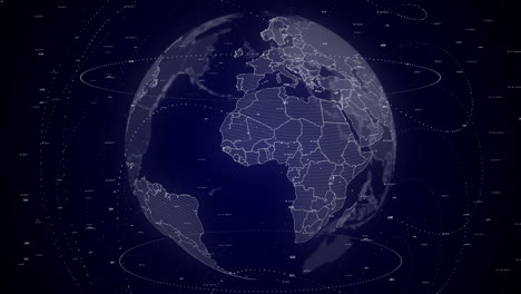 Digital-globe-rotating,-zooming-in-on-Burkina-Faso-country