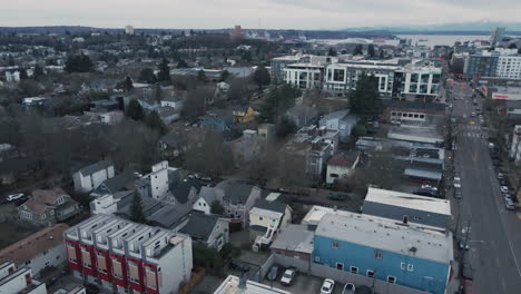 Toma-Aérea-De-Seattle-Sobre-El-Distrito-Central.