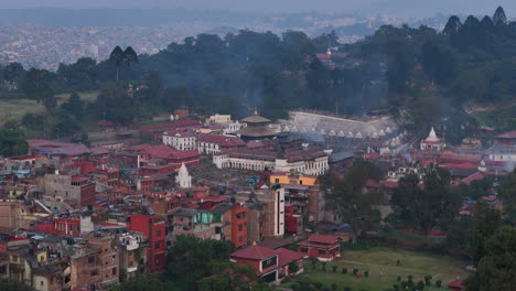 UNESCO-World-Heritage-Site-Drone-shot-at-Pashupati-Nath-Temple-in-Kathmandu-Nepal