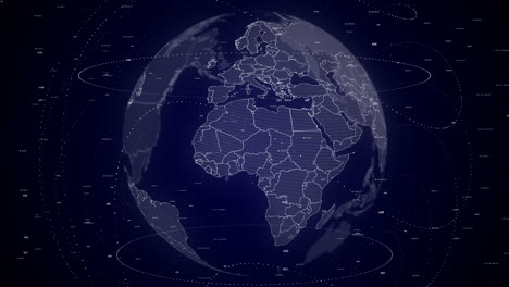 digital-globe-rotating,-zooming-in-on-Niger-country