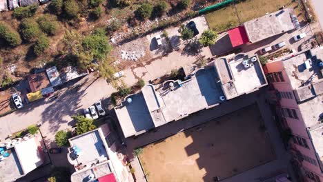 Aerial-view-of-a-residential-area-with-buildings,-housing-colony-in-Islamabad