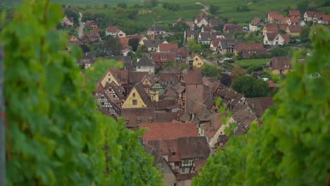Surrounded-by-vineyards,-this-fortified-Riquewihr-town-is-a-jewel-in-Colmar-Region
