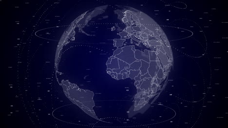 digital-globe-rotating,-zooming-in-on-Mauritania-country