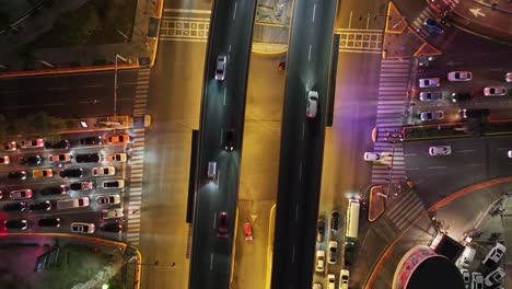 Underpass-and-overpass-junction-in-downtown-of-Santo-Domingo-at-night