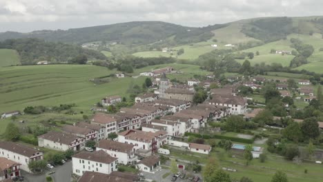 Ainhoa-village-and-countryside-landscape-in-Pyrenees-Atlantiques,-Nouvelle-Aquitaine,-France