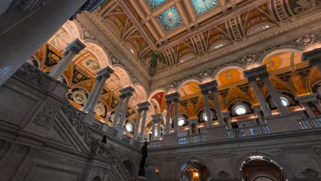 Library-of-Congress,-Washington-DC,-interior-architecture-of-historic-building