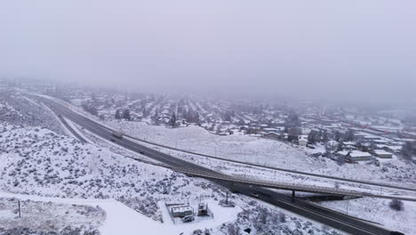 Trans-Canada-Highway-1-and-5-Intersection-in-Kamloops'-Winter
