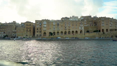 Malta-gorgeous-and-beautiful-ocean-view-footage-of-Valletta-ancient-ruins-and-buildings