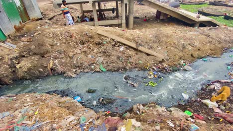 Sistema-De-Alcantarillado-Contaminación-Del-Agua-Del-Río-Contaminación-Del-Medio-Ambiente-En-Asia