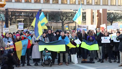 Protest-against-Russian-invasion-of-Ukraine-in-Stockholm,-Sweden