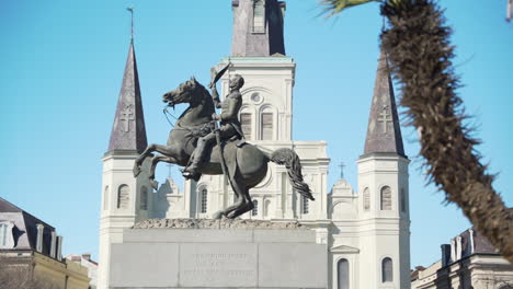 Statue-Von-Andrew-Jackson-Am-Historischen-Jackson-Square-In-New-Orleans