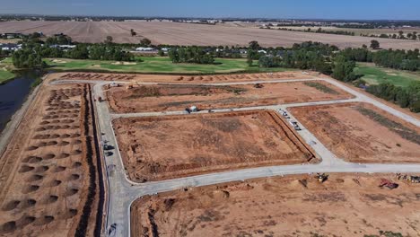 Yarrawonga,-Victoria,-Australia---8-March-2024:-Early-stages-of-new-subdivision-development-at-Silverwoods-estate-in-Yarrawonga