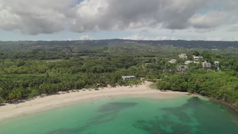 Aerial-Of-Bellerive-Beach,-Las-Ballenas,-Las-Terrenas,-Dominican-Republic