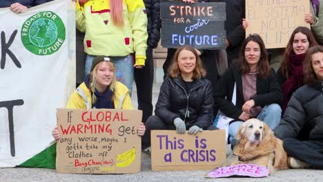 Porträtaufnahme-Von-Greta-Thunberg-Mit-Schild-Bei-Der-„Fridays-For-Future“-Kundgebung