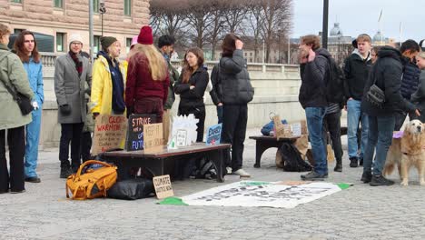 Fridays-for-Future-climate-school-strikers-outside-Swedish-Parliament