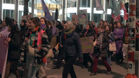 Aktivistinnen-Mit-Gleichberechtigungsbannern-Beim-Brüsseler-Frauenmarsch