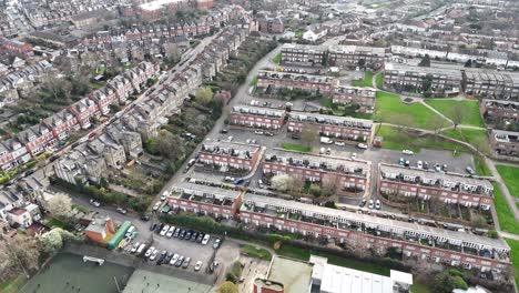 Hornsey-Calles-Y-Carreteras-Del-Norte-De-Londres-Reino-Unido-Drone,aéreo