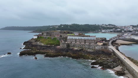 Aerial-View-of-Castle-Cornet-in-Front-of-St