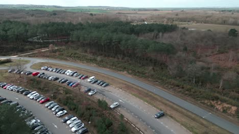 Cars-parked-in-parking-in-rural-area