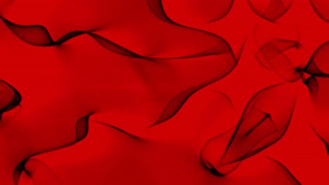 Abstract-Motion-Graphic-Animation-Background-of-Black-Swirling-Lines-on-Red-Background