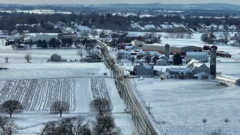 Rural-American-landscape-covered-in-snow