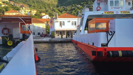Kamenari-Lepetane-Ferry-Line-in-Kotor-Bay,-Montenegro