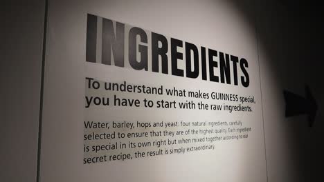 Panning-shot-of-informational-board-showing-Guinness-beer-ingredients