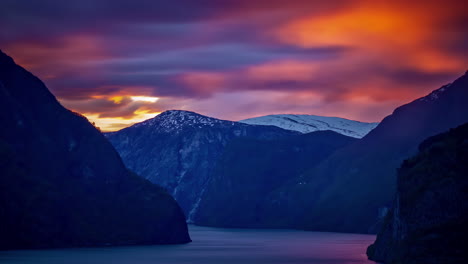 Colorful-timelapse-of-sunset-over-the-Aurlandsfjord-in-Flame-in-Norway
