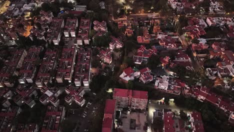Residential-complexes-in-area-of-Coyoacan,-CDMX-from-drone