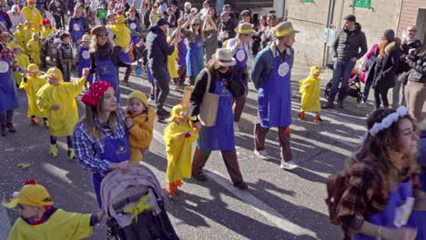 Hand-held-footage-of-part-of-the-45th-Leiferer-Fasching---Carnevale-di-Laives-carnival-parade-in-Leifers---Laives